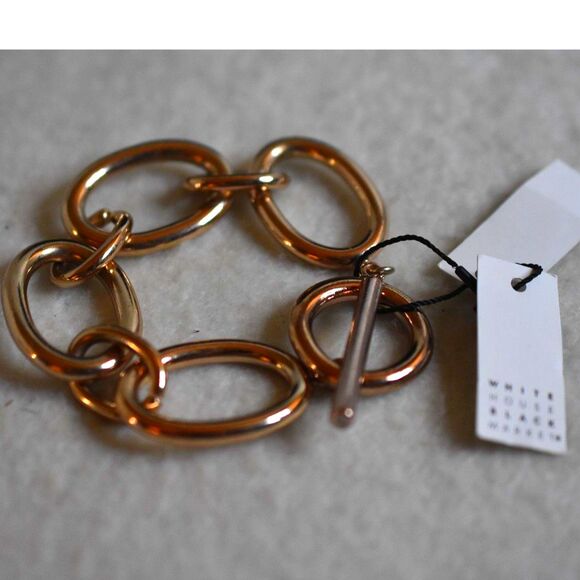 NWT White House Black Market Minimalistic Rose Gold Tone 7" Link Unisex Bracelet - Picture 1 of 2